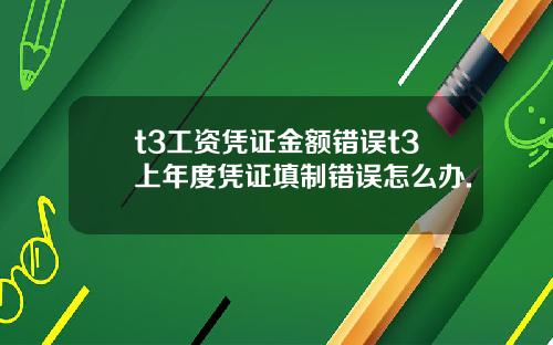 t3工资凭证金额错误t3上年度凭证填制错误怎么办.