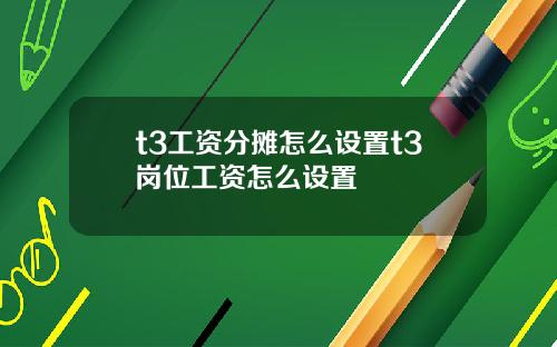 t3工资分摊怎么设置t3岗位工资怎么设置