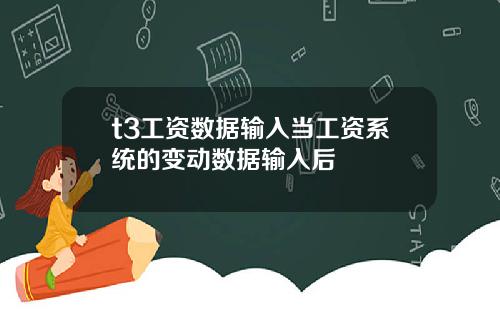 t3工资数据输入当工资系统的变动数据输入后