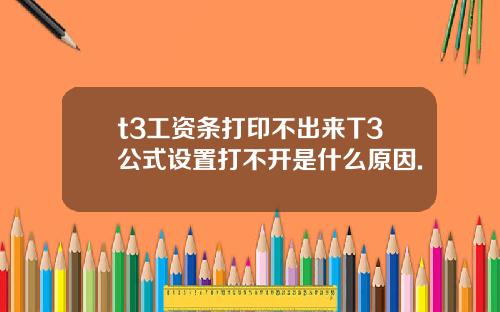 t3工资条打印不出来T3公式设置打不开是什么原因.
