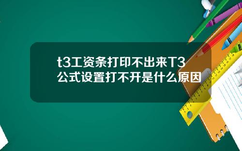 t3工资条打印不出来T3公式设置打不开是什么原因