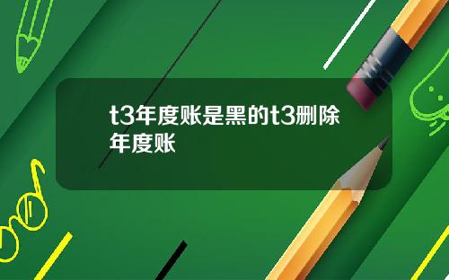 t3年度账是黑的t3删除年度账