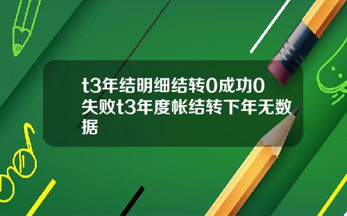 t3年结明细结转0成功0失败t3年度帐结转下年无数据