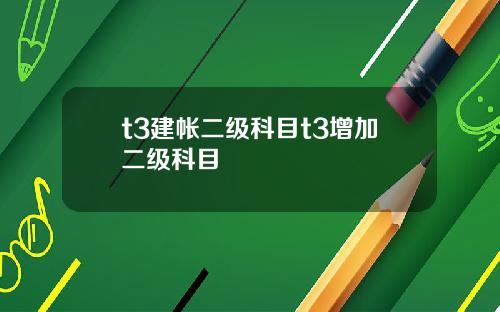 t3建帐二级科目t3增加二级科目