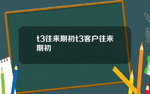 t3往来期初t3客户往来期初