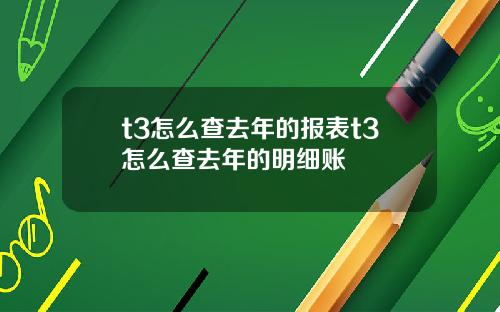 t3怎么查去年的报表t3怎么查去年的明细账