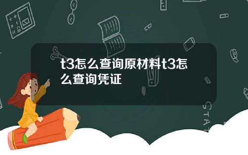 t3怎么查询原材料t3怎么查询凭证