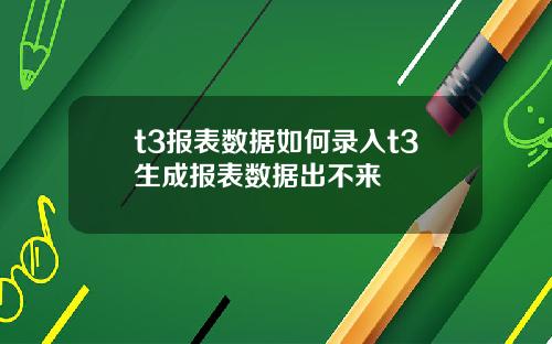 t3报表数据如何录入t3生成报表数据出不来