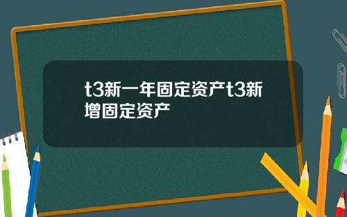 t3新一年固定资产t3新增固定资产