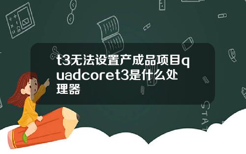 t3无法设置产成品项目quadcoret3是什么处理器