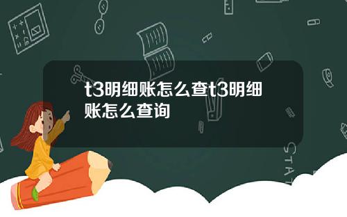 t3明细账怎么查t3明细账怎么查询