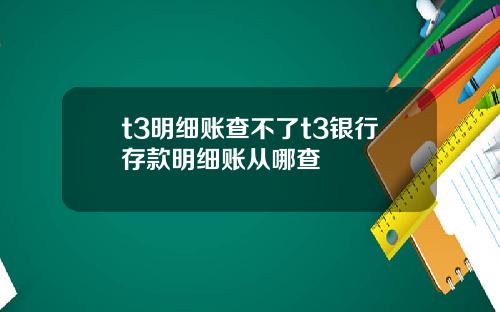 t3明细账查不了t3银行存款明细账从哪查