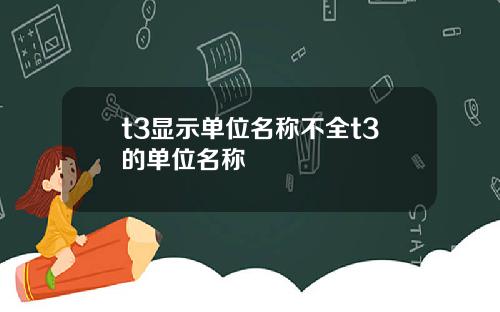 t3显示单位名称不全t3的单位名称