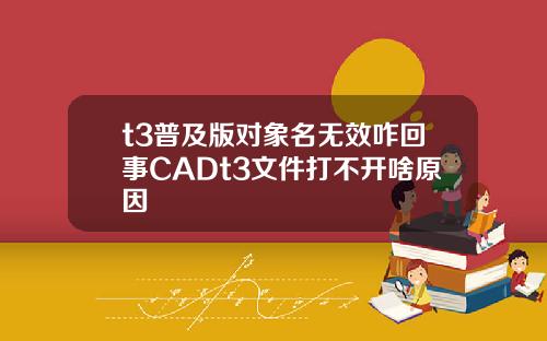 t3普及版对象名无效咋回事CADt3文件打不开啥原因