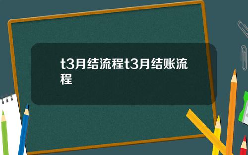 t3月结流程t3月结账流程