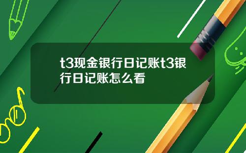 t3现金银行日记账t3银行日记账怎么看