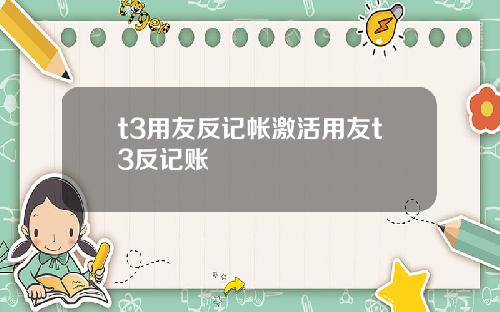 t3用友反记帐激活用友t3反记账