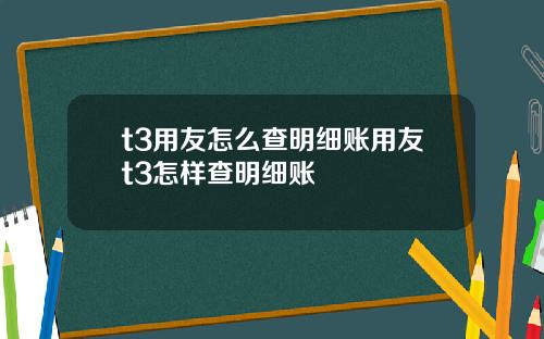 t3用友怎么查明细账用友t3怎样查明细账