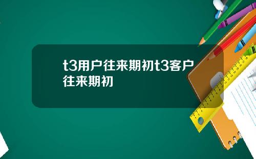 t3用户往来期初t3客户往来期初