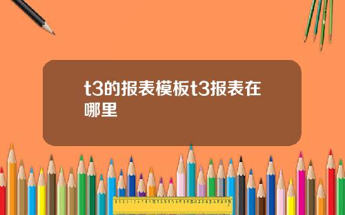 t3的报表模板t3报表在哪里