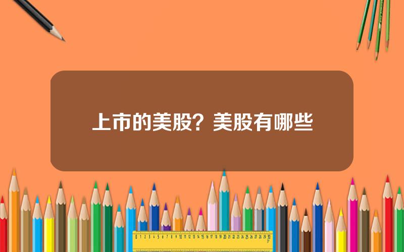 上市的美股？美股有哪些