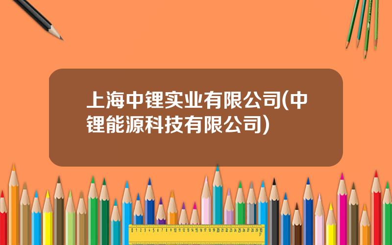 上海中锂实业有限公司(中锂能源科技有限公司)