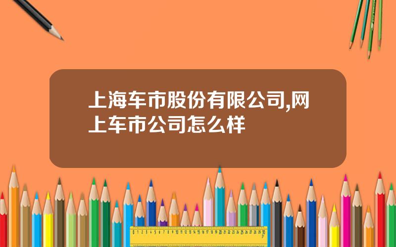上海车市股份有限公司,网上车市公司怎么样