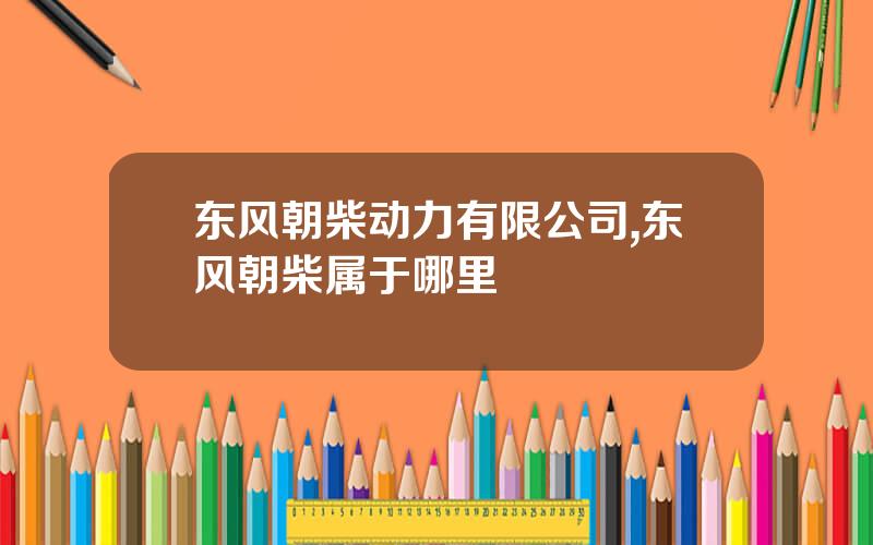东风朝柴动力有限公司,东风朝柴属于哪里