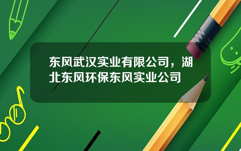 东风武汉实业有限公司，湖北东风环保东风实业公司