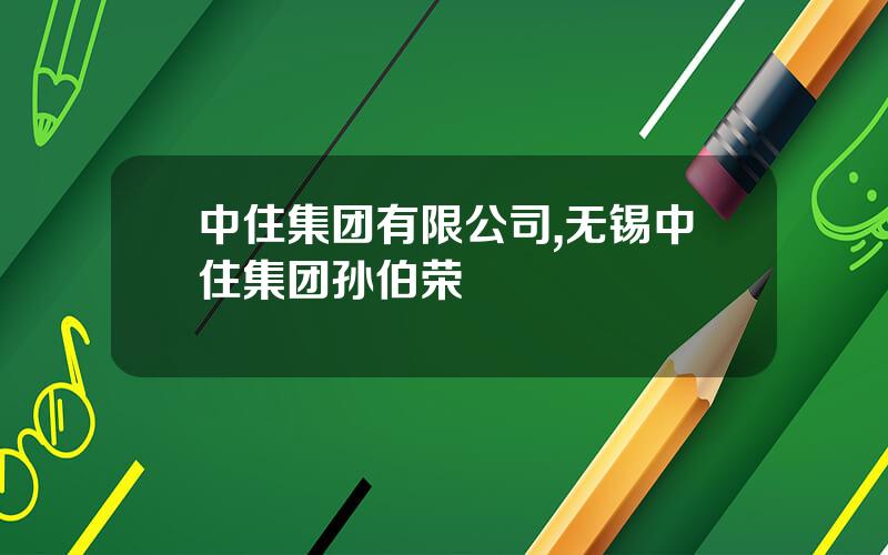 中住集团有限公司,无锡中住集团孙伯荣
