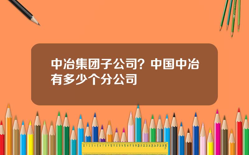 中冶集团子公司？中国中冶有多少个分公司