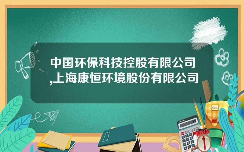 中国环保科技控股有限公司,上海康恒环境股份有限公司 中国环保科技控股有限公司,上海康恒环境股份有限公司