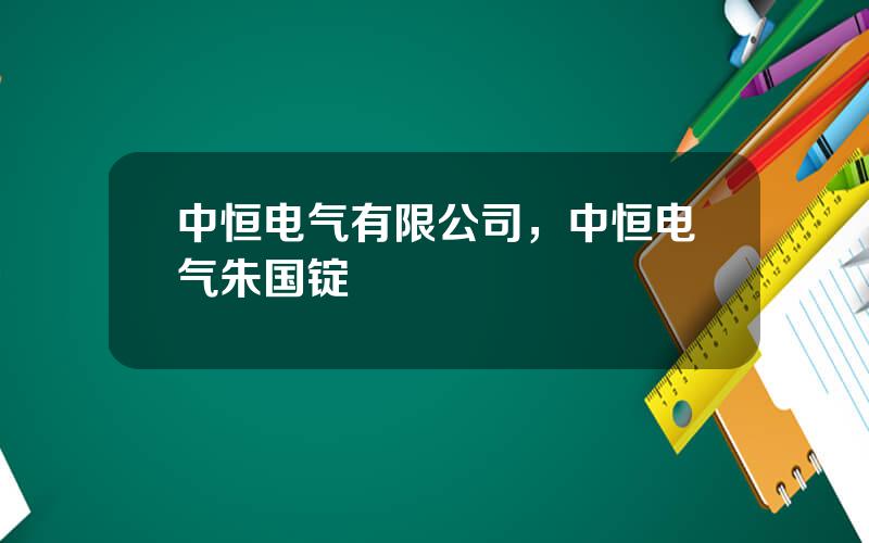 中恒电气有限公司，中恒电气朱国锭