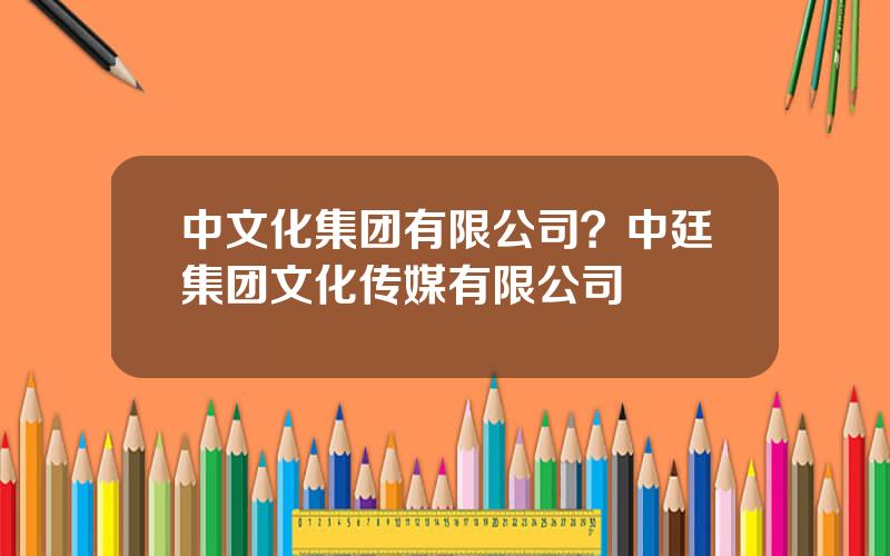 中文化集团有限公司？中廷集团文化传媒有限公司