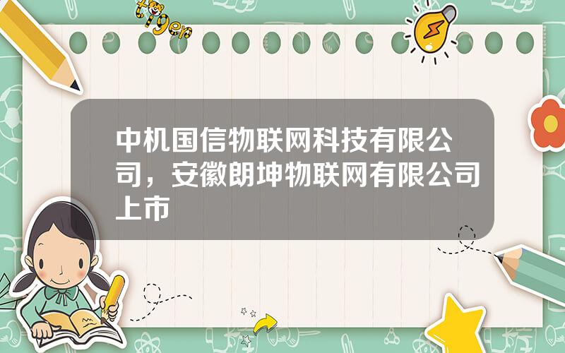 中机国信物联网科技有限公司，安徽朗坤物联网有限公司上市