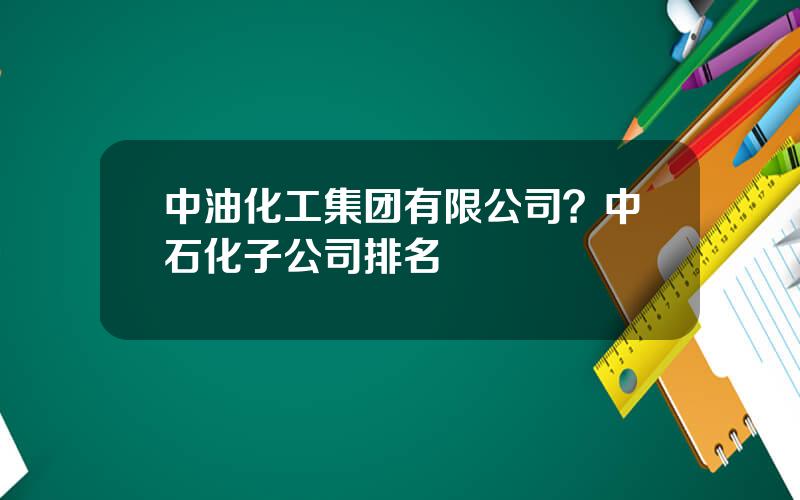 中油化工集团有限公司？中石化子公司排名