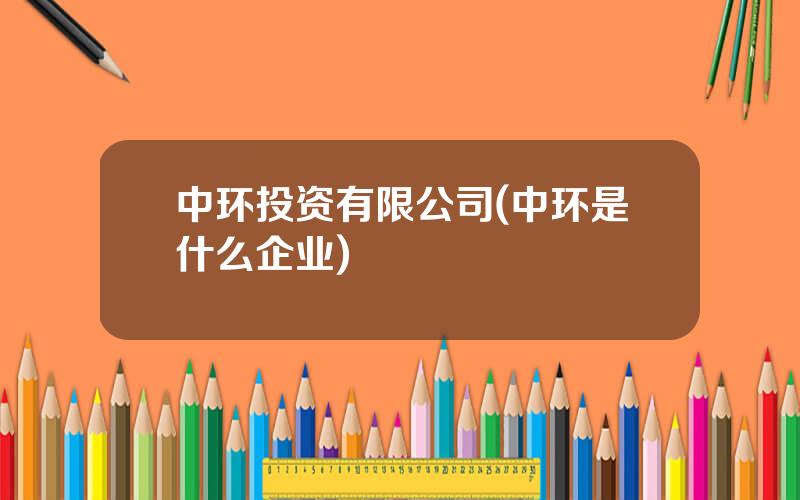 中环投资有限公司(中环是什么企业)