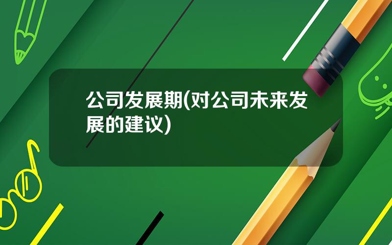 公司发展期(对公司未来发展的建议)