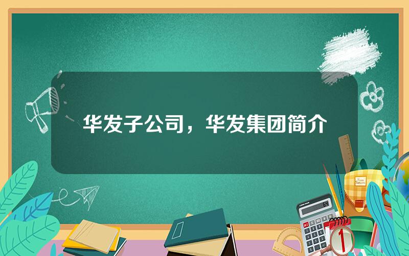 华发子公司，华发集团简介
