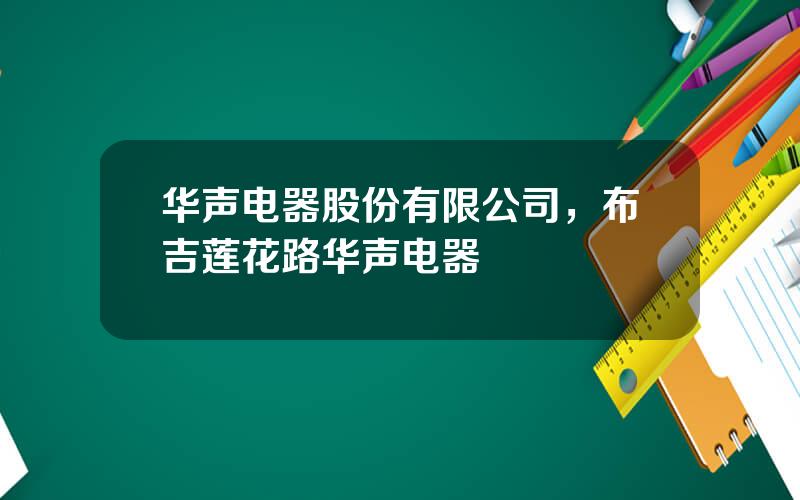 华声电器股份有限公司，布吉莲花路华声电器