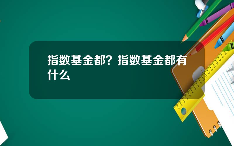 指数基金都？指数基金都有什么