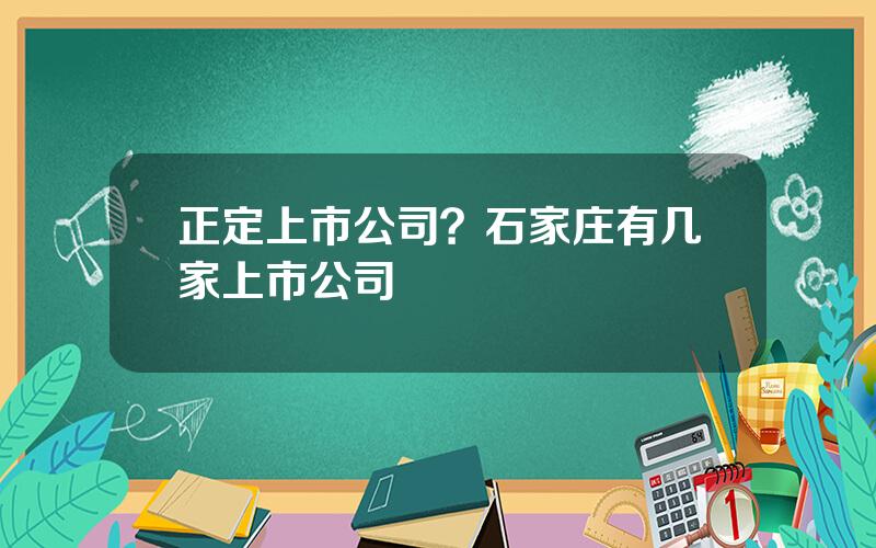 正定上市公司？石家庄有几家上市公司