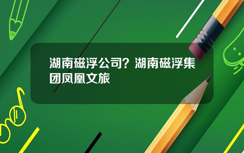 湖南磁浮公司？湖南磁浮集团凤凰文旅