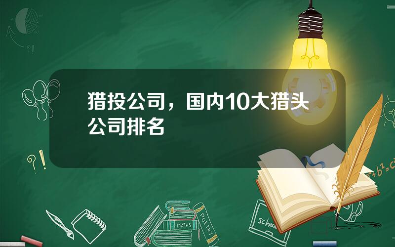 猎投公司，国内10大猎头公司排名